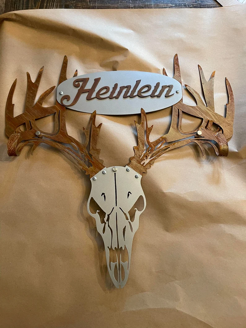 Personalized Metal Deer Skull Bow Rack-The best gift for outdoor lovers